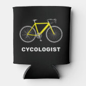 Cycoloog Text and Yellow Bicycle Blikjeskoeler (Voorkant)