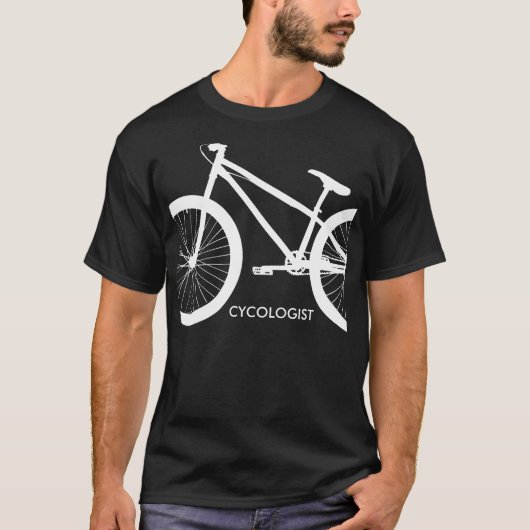 Cycoloog White Bicycle Silhouette T-shirt (Voorkant)