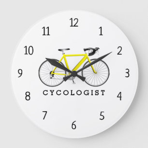 Cycoloog Yellow Bicycle Large Clock Grote Klok