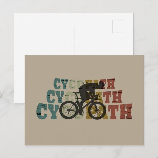 Cycopaat grappig fietsen feestdagenkaart (Voorkant / Achterkant)