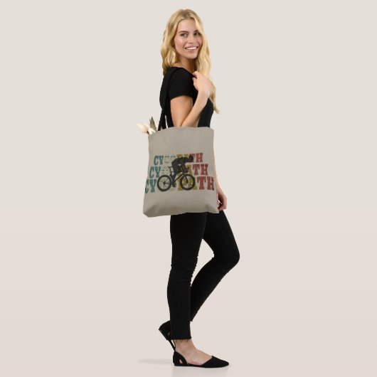Cycopaat grappig fietsen tote bag (Op model)