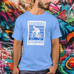 Cycopaat voor fietsers Blauw T-shirt<br><div class="desc">Fietser,  mountainbiker,  triatleet of weekendfietser,  dit met blauwtinten geaccentueerde cycopaat T-shirt is een ideaal geschenk voor de mannen in je leven,  voor vaderdag,  kerst of zijn verjaardag. MEER design in ons collectie.</div>