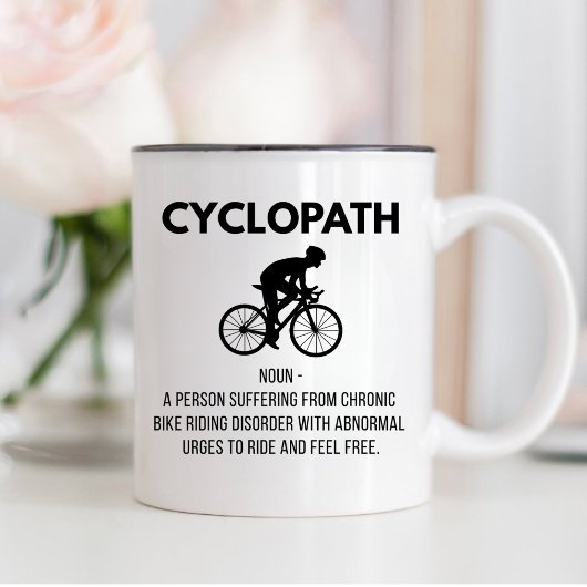 Cycopath Definitie Gift, Fietsen Papa, Mam Tweekleurige Koffiemok