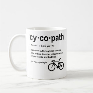 Cycopath Definition Funny Biker Addict Cycling Koffiemok