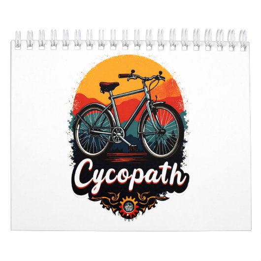 Cycopath: Energetische fiets en zonsondergang Grap Kalender (Hoes)