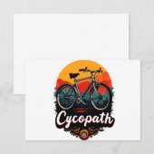 Cycopath: Energetische fiets en zonsondergang Grap Save The Date (Voorkant / Achterkant)