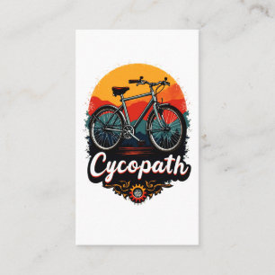 Cycopath: Energetische fiets en zonsondergang Grap Visitekaartje