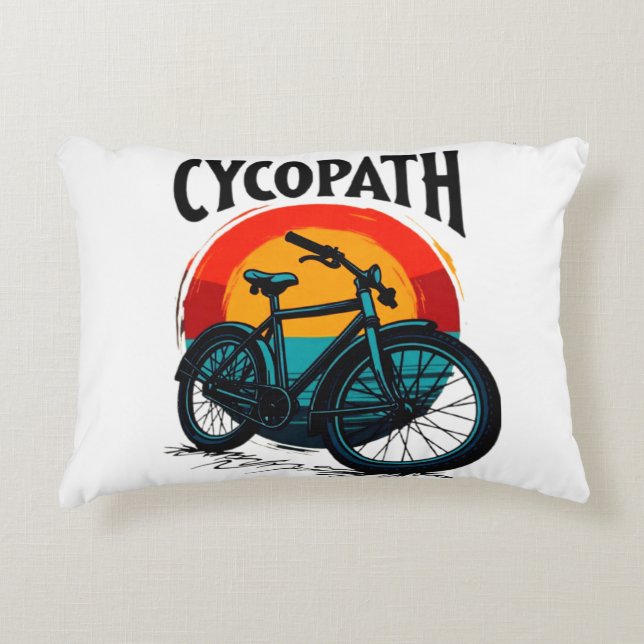 Cycopath: Energetische fiets met zonsondergang Gra Accent Kussen (Voorkant)