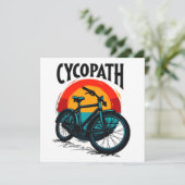 Cycopath: Energetische fiets met zonsondergang Gra Bedankkaart (Staand voorkant)