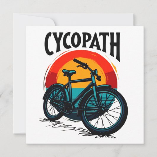 Cycopath: Energetische fiets met zonsondergang Gra Bedankkaart (Voorkant)