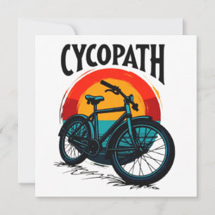 Cycopath: Energetische fiets met zonsondergang Gra Bedankkaart