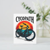 Cycopath: Energetische fiets met zonsondergang Gra Briefkaart (Staand voorkant)