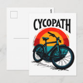 Cycopath: Energetische fiets met zonsondergang Gra Briefkaart (Voorkant / Achterkant)
