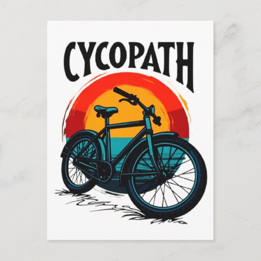 Cycopath: Energetische fiets met zonsondergang Gra Briefkaart (Voorkant)