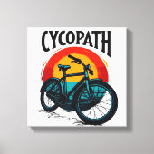 Cycopath: Energetische fiets met zonsondergang Gra Canvas Afdruk (Voorkant)