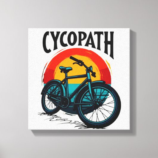 Cycopath: Energetische fiets met zonsondergang Gra Canvas Afdruk (Voorkant)