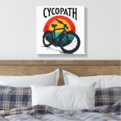 Cycopath: Energetische fiets met zonsondergang Gra Canvas Afdruk (Insitu (Slaapkamer))