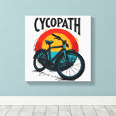 Cycopath: Energetische fiets met zonsondergang Gra Canvas Afdruk (Insitu (Houten vloer))