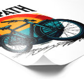 Cycopath: Energetische fiets met zonsondergang Gra Foto Afdruk (Hoek)