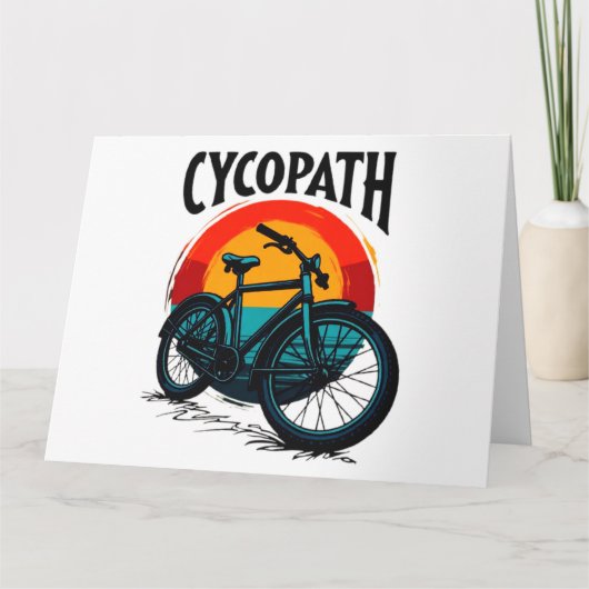 Cycopath: Energetische fiets met zonsondergang Gra Kaart (Voorkant)