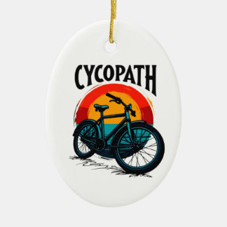 Cycopath: Energetische fiets met zonsondergang Gra Keramisch Ornament