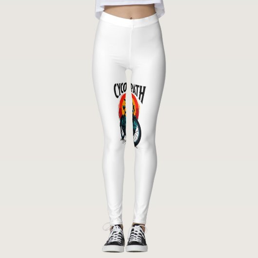 Cycopath: Energetische fiets met zonsondergang Gra Leggings (Voorkant)