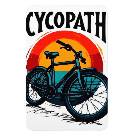 Cycopath: Energetische fiets met zonsondergang Gra Magneet (Verticaal)
