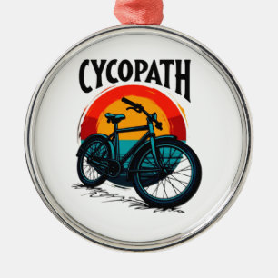 Cycopath: Energetische fiets met zonsondergang Gra Metalen Ornament