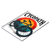 Cycopath: Energetische fiets met zonsondergang Gra Notitieboek (Linkerzijde)