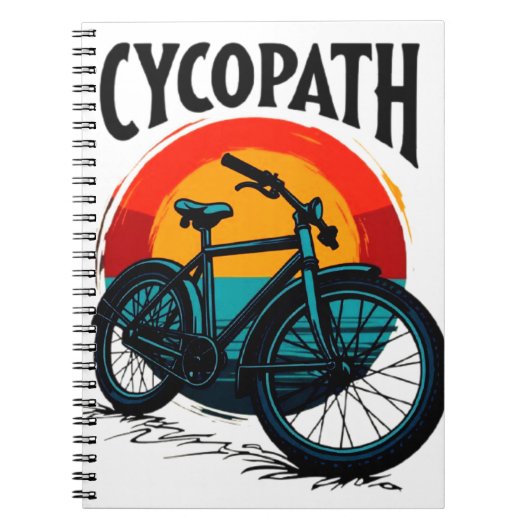 Cycopath: Energetische fiets met zonsondergang Gra Notitieboek (Voorkant)