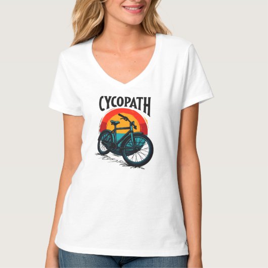 Cycopath: Energetische fiets met zonsondergang Gra T-shirt (Voorkant)