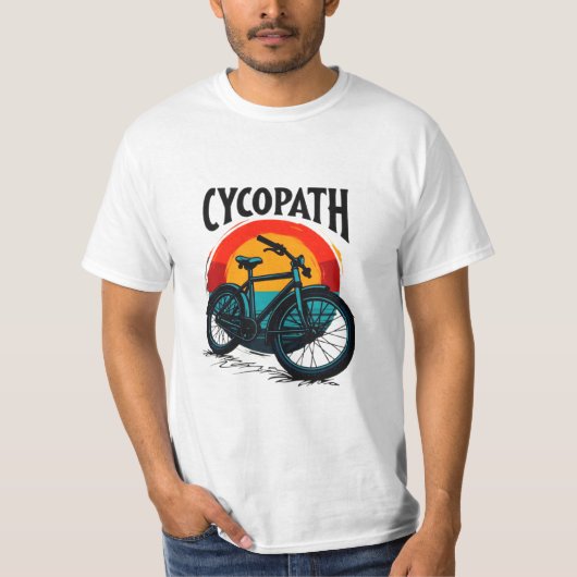 Cycopath: Energetische fiets met zonsondergang Gra T-shirt (Voorkant)