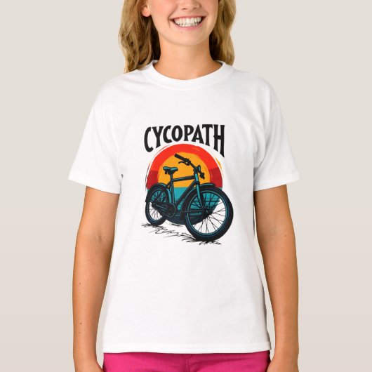 Cycopath: Energetische fiets met zonsondergang Gra T-shirt (Voorkant)