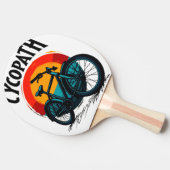 Cycopath: Energetische fiets met zonsondergang Gra Tafeltennisbatje (Zijkant)
