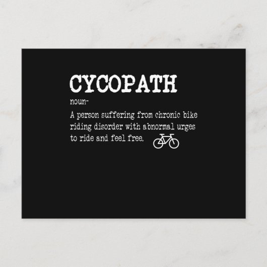 CYCOPATH Funny Cycling Bicycle Rider Cyclist Briefkaart (Voorkant)