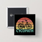 Cycopath Funny Cycling Bicycle Vierkante Button 5,1 Cm (Voorkant /achterkant)