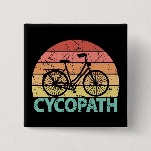 Cycopath Funny Cycling Bicycle Vierkante Button 5,1 Cm (Voorkant)