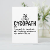 Cycopath Funny Cycling for Cyclists and Bikers Bedankkaart (Staand voorkant)