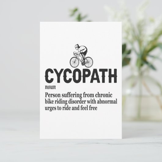 Cycopath Funny Cycling for Cyclists and Bikers Bedankkaart (Staand voorkant)