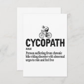 Cycopath Funny Cycling for Cyclists and Bikers Bedankkaart (Voorkant / Achterkant)