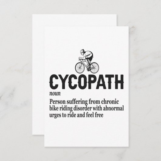 Cycopath Funny Cycling for Cyclists and Bikers Bedankkaart (Voorkant / Achterkant)