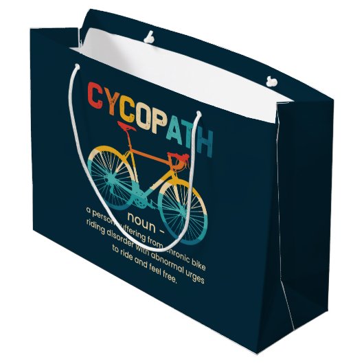 Cycopath Funny Cycling for Cyclists and Bikers Groot Cadeauzakje (Achterkant Gekanteld)