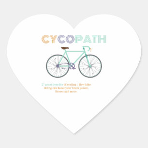 Cycopath Funny Cycling for Cyclists and Bikers . Hart Sticker