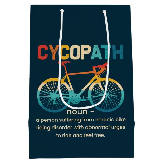 Cycopath Funny Cycling for Cyclists and Bikers Medium Cadeauzakje (Achterkant)