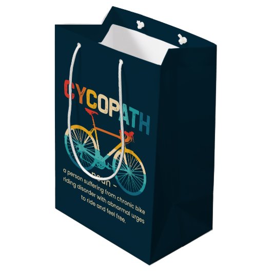 Cycopath Funny Cycling for Cyclists and Bikers Medium Cadeauzakje (Achterkant Gekanteld)