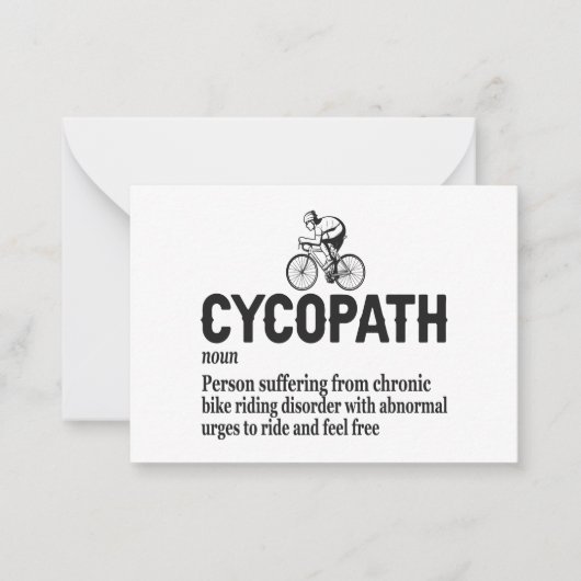 Cycopath Funny Cycling for Cyclists and Bikers Notitiekaartje (Voorkant)