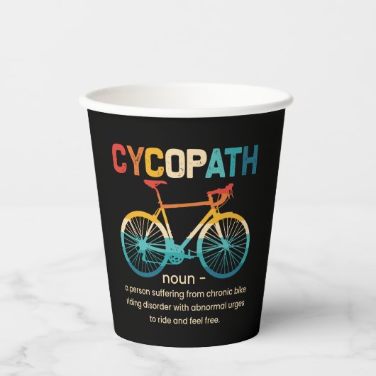 Cycopath Funny Cycling for Cyclists and Bikers Papieren Bekers (Voorkant)