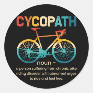 Cycopath Funny Cycling for Cyclists and Bikers Ronde Sticker