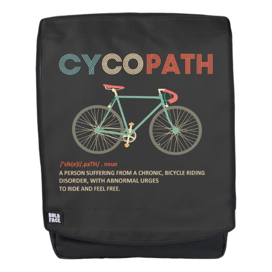 Cycopath Funny Cycling for Cyclists and Bikers Rugtassen (Voorkant)