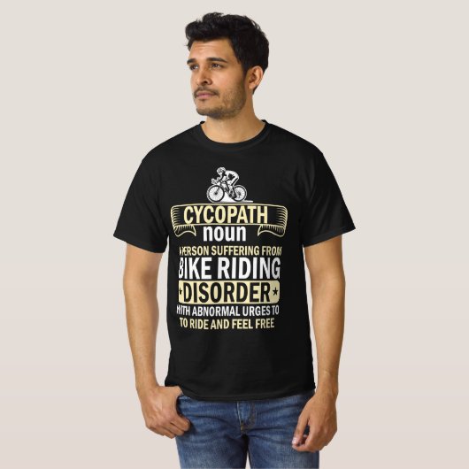 Cycopath Funny Cycling for Cyclists and Bikers T-shirt (Voorkant volledig)